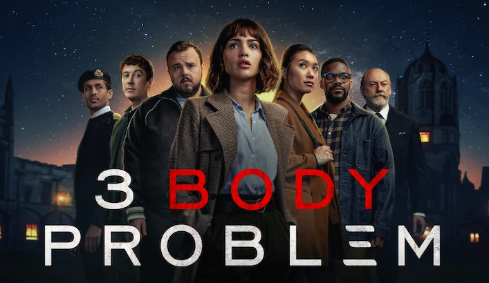 The cast of the 3 Body Problem standing in a row