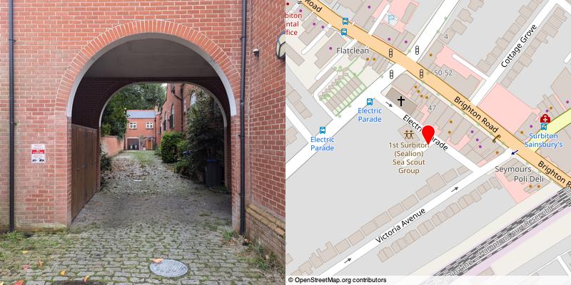 A picture and map of the mews