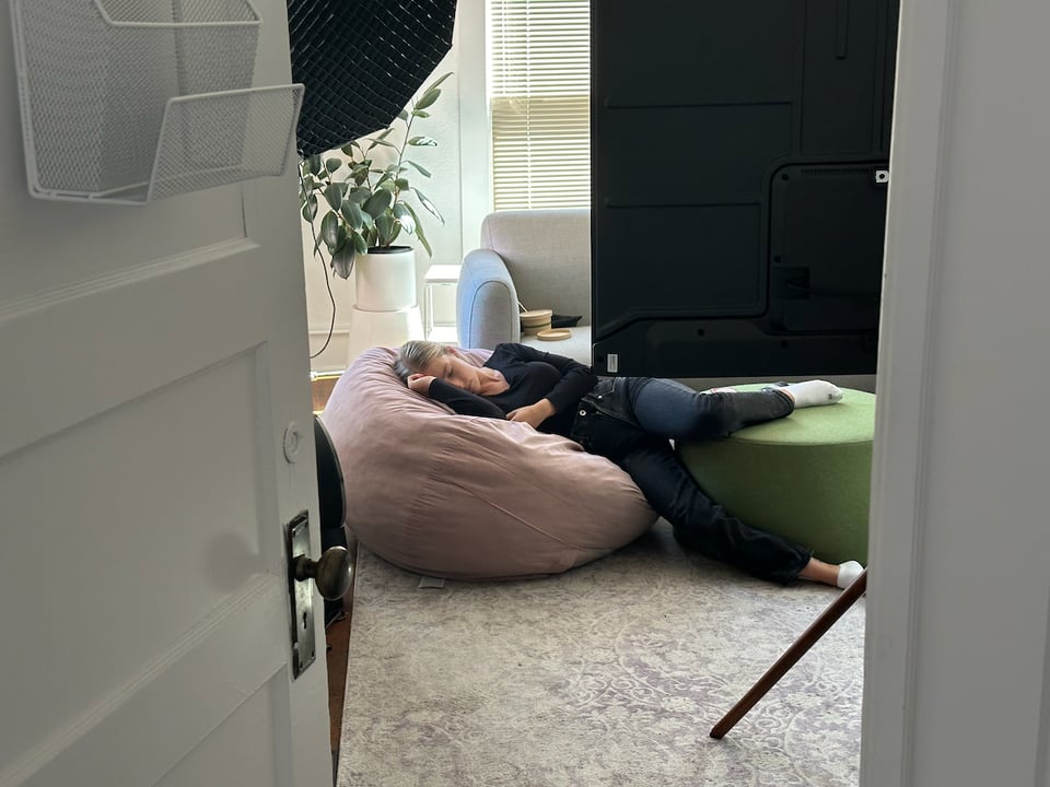 Halie taking a weird nap.