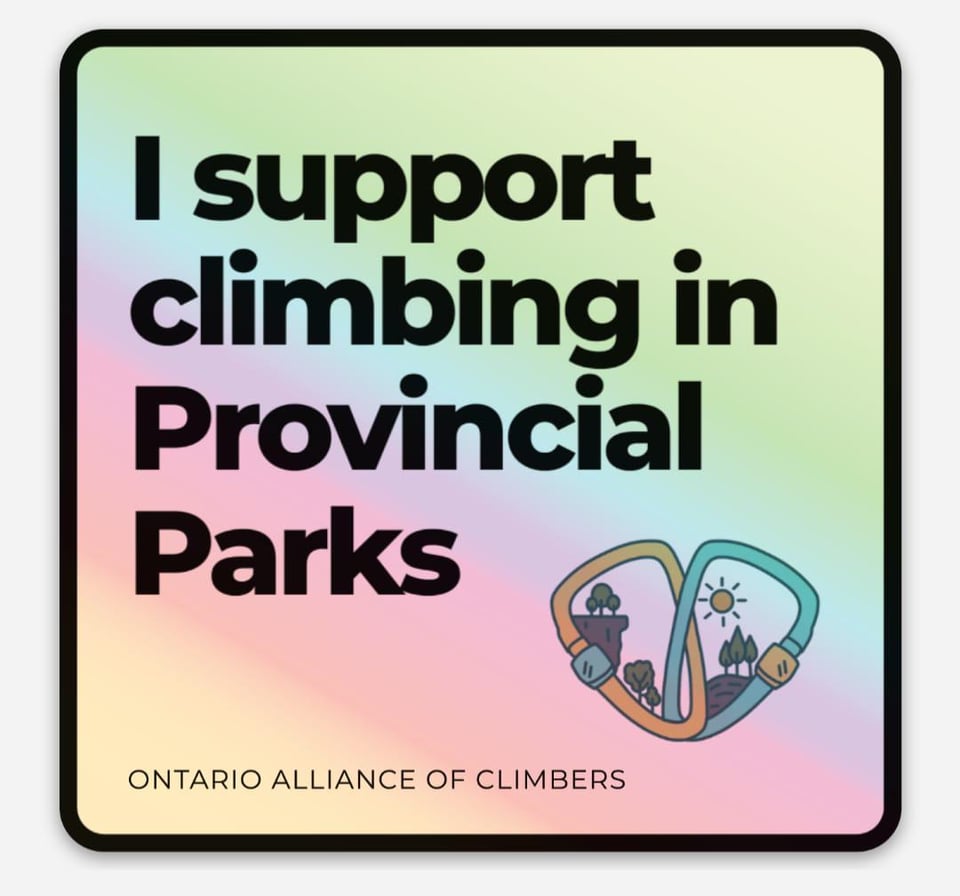I support climbing in provincial parks campaign logo