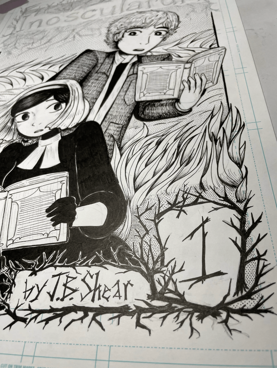 progress shot of the cover artwork