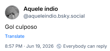 Post de Aquele índio (‪@aqueleindio.bsky.social‬): Gol culposo