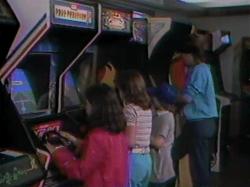 People in an arcade