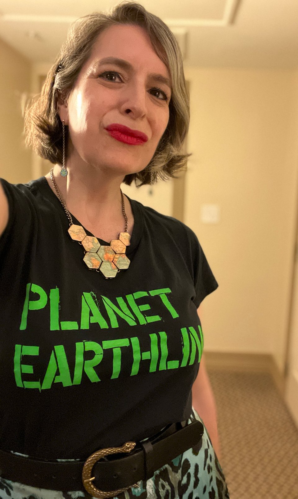 Amanda Schuster in PLANET EARTHLING Punk Masters t-shirt