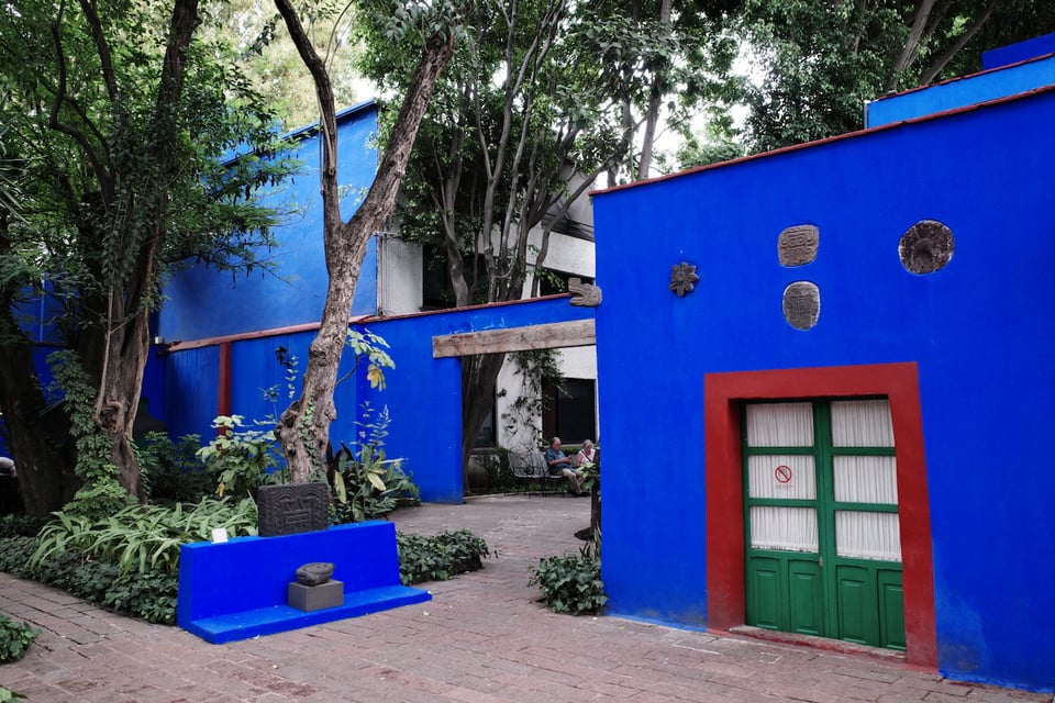The interior courtyard of Casa Azul