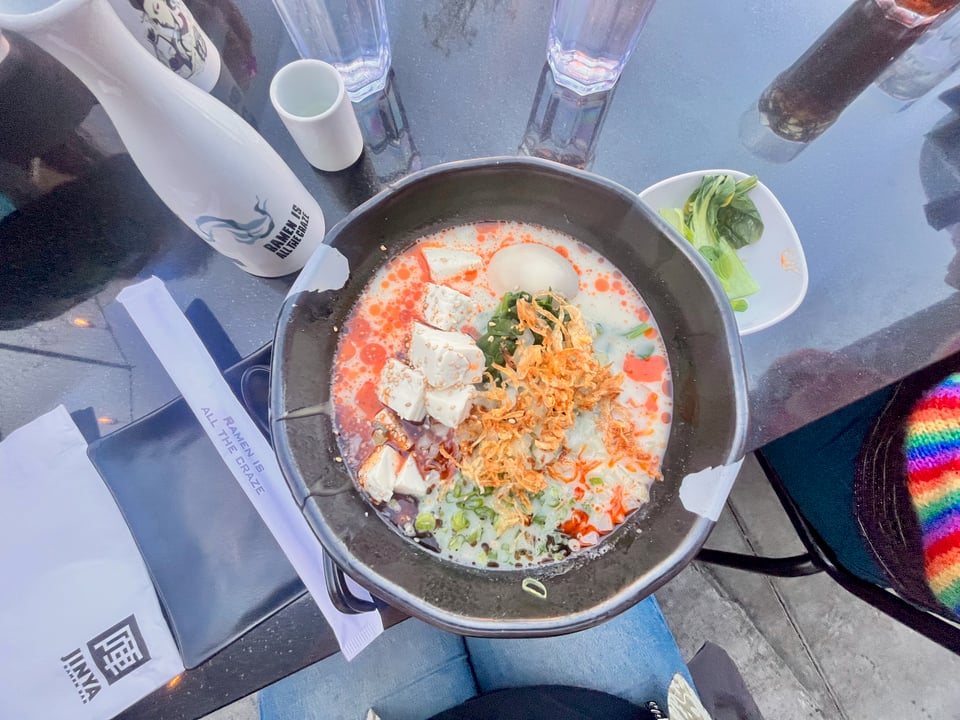 spicy vegan ramen at jinya ramen in phoenix