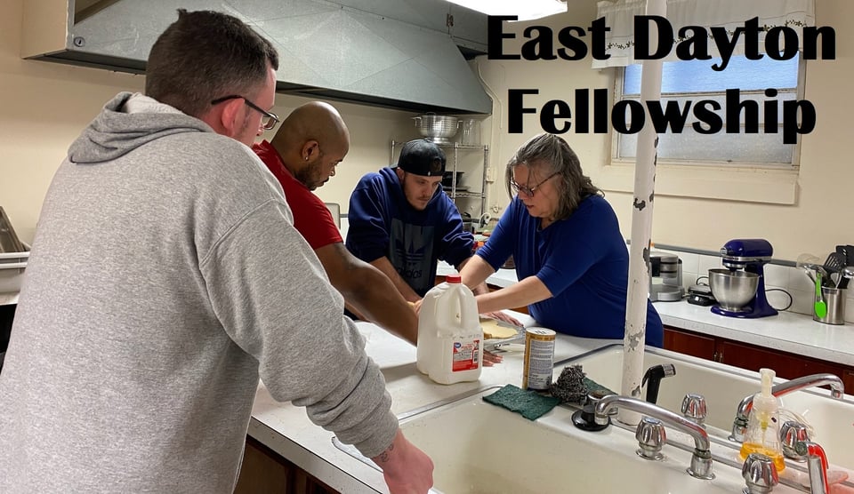 Two of our deacons, our treasurer, and a friend from the neighborhood making communion bread according to an old Brethren recipe.