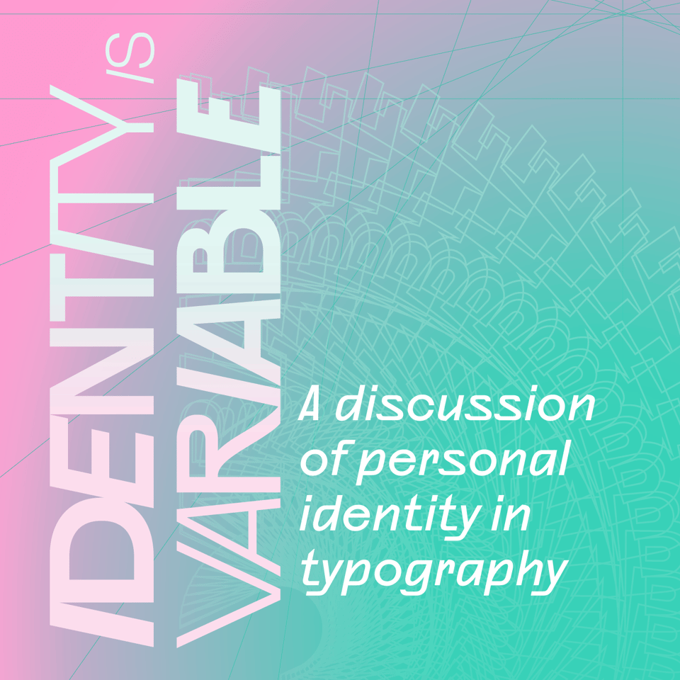 Promotional image for the Identity Is Variable panel for AIGA New York