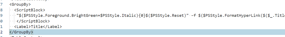 Custom formatting