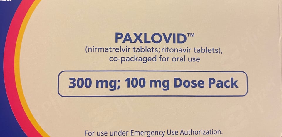Package of Paxlovid pills
