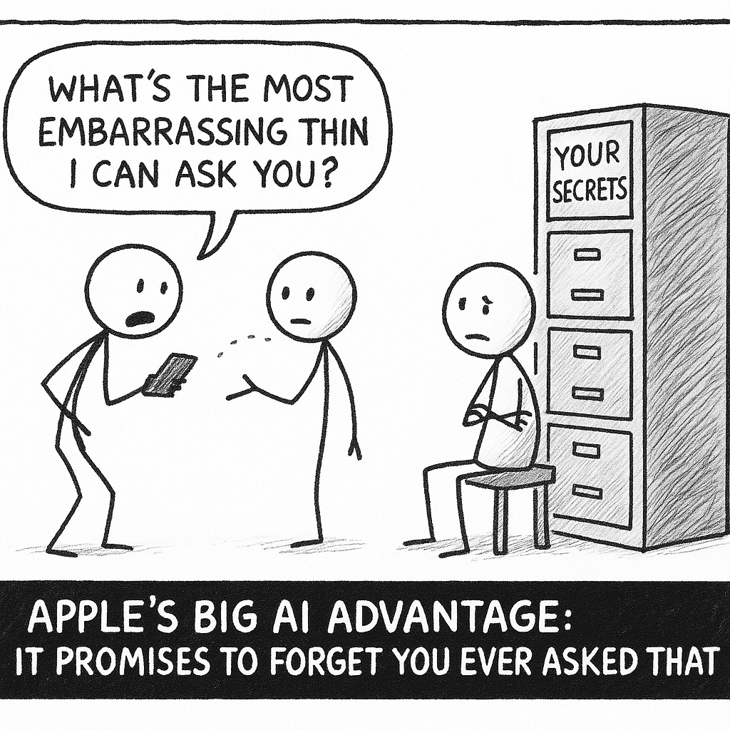 APPLE'S BIG AI ADVANTAGE: IT PROMISES TO FORGET YOU EVER ASKED THAT