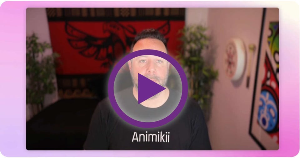 Video preview with a purple play button in the middle.