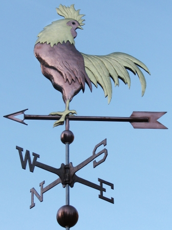 a rooster weathervane. it happens to be looking backwards which reminded me of the Angel of History in Benjamin's essay.