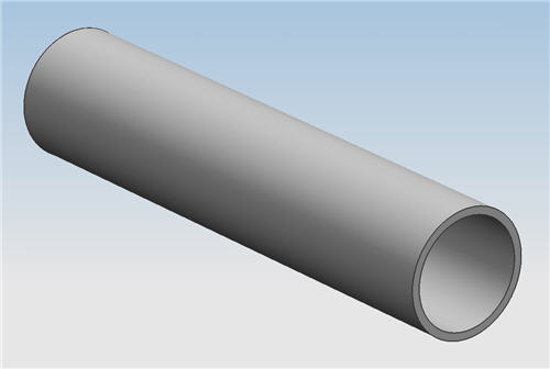 A rendering of a gray metal round tube