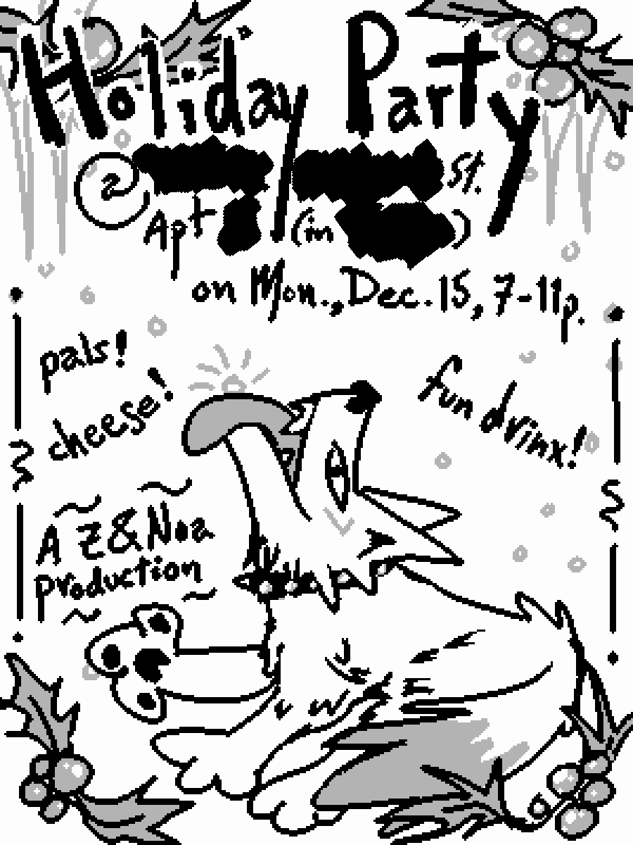 a flyer for a holiday party