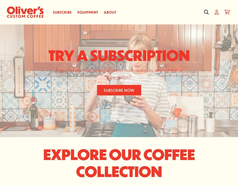 Website for Oliver’s Custom Coffee 1
