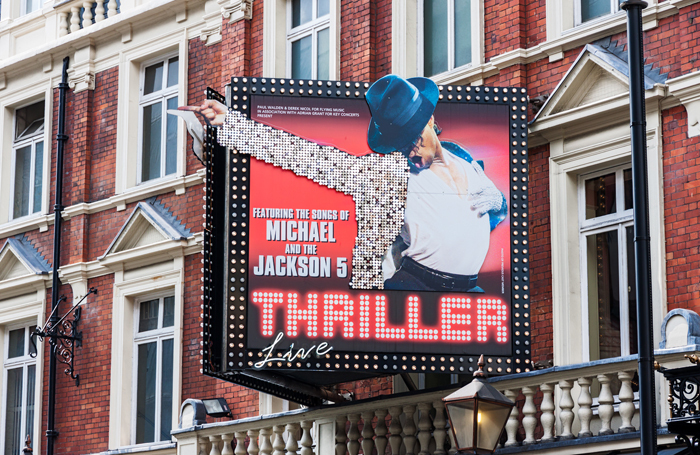 A poster for "Thriller", the Michael Jackson musical that is still playing in the West End.
