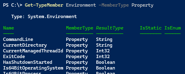 System.Environment Properties