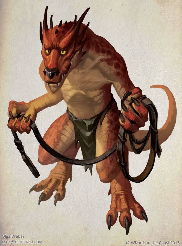 Meepo, a scaly, red reptilian like creature