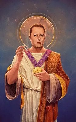 Portrait of Elon Musk as a messiah