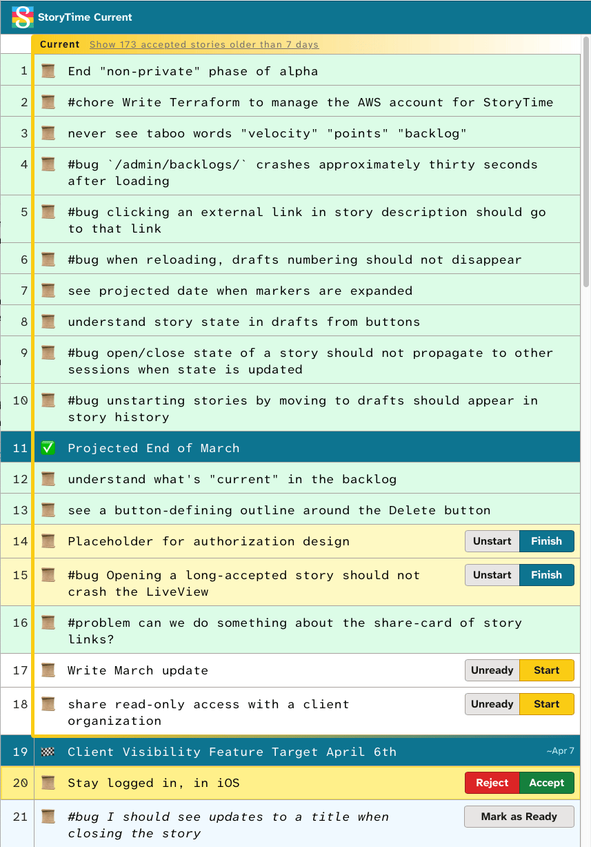 March StoryTime Update