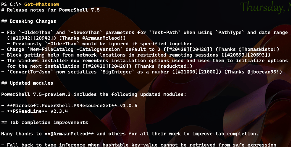 Get-WhatsNew
