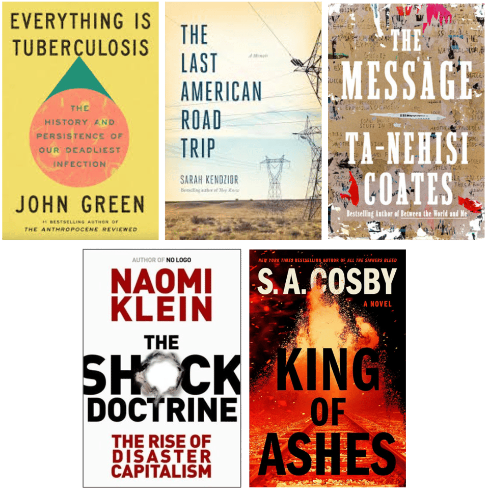 Covers of the five books discussed in the subsequent post