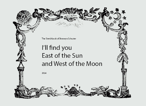 A gif of all the sketchbook pages for the East of the Sun art show.