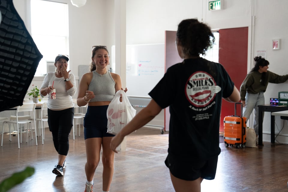 A greeting of family and friends.