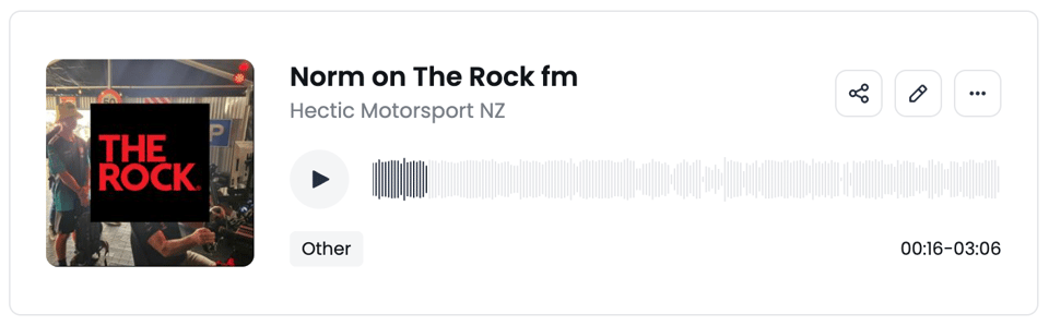 Link to the recording of The Rock fm interview