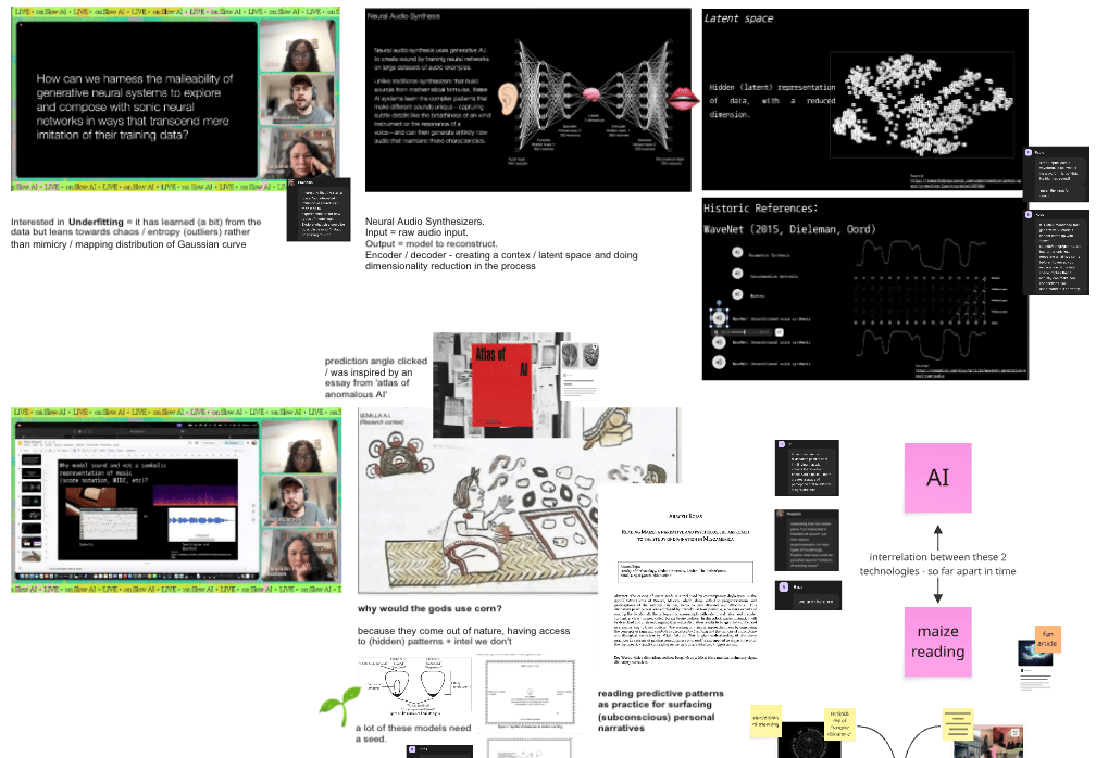 Miro board from the :on Slow AI conversation with Moisés Horta Valenzuela
