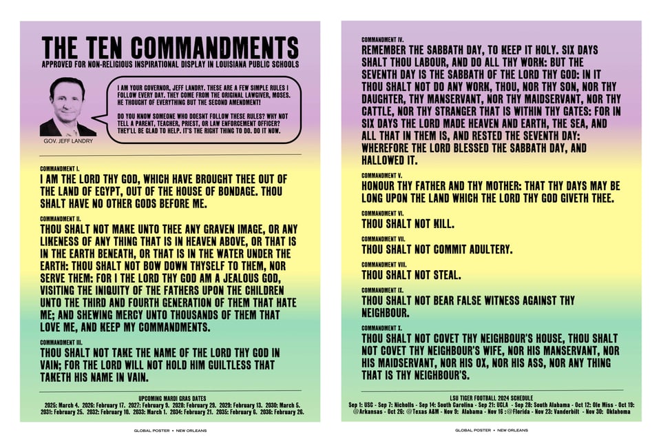 Fake Ten Commandments poster