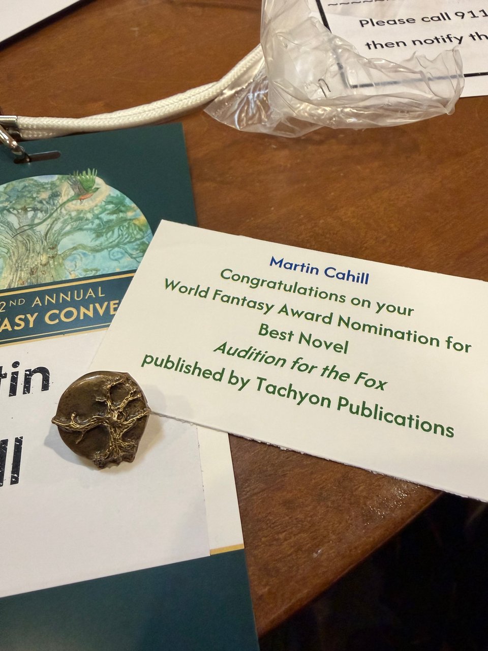 A pin for Marty and a note about his nomination!