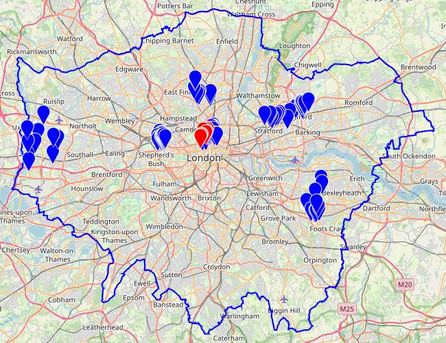 A map of mewses visited so far