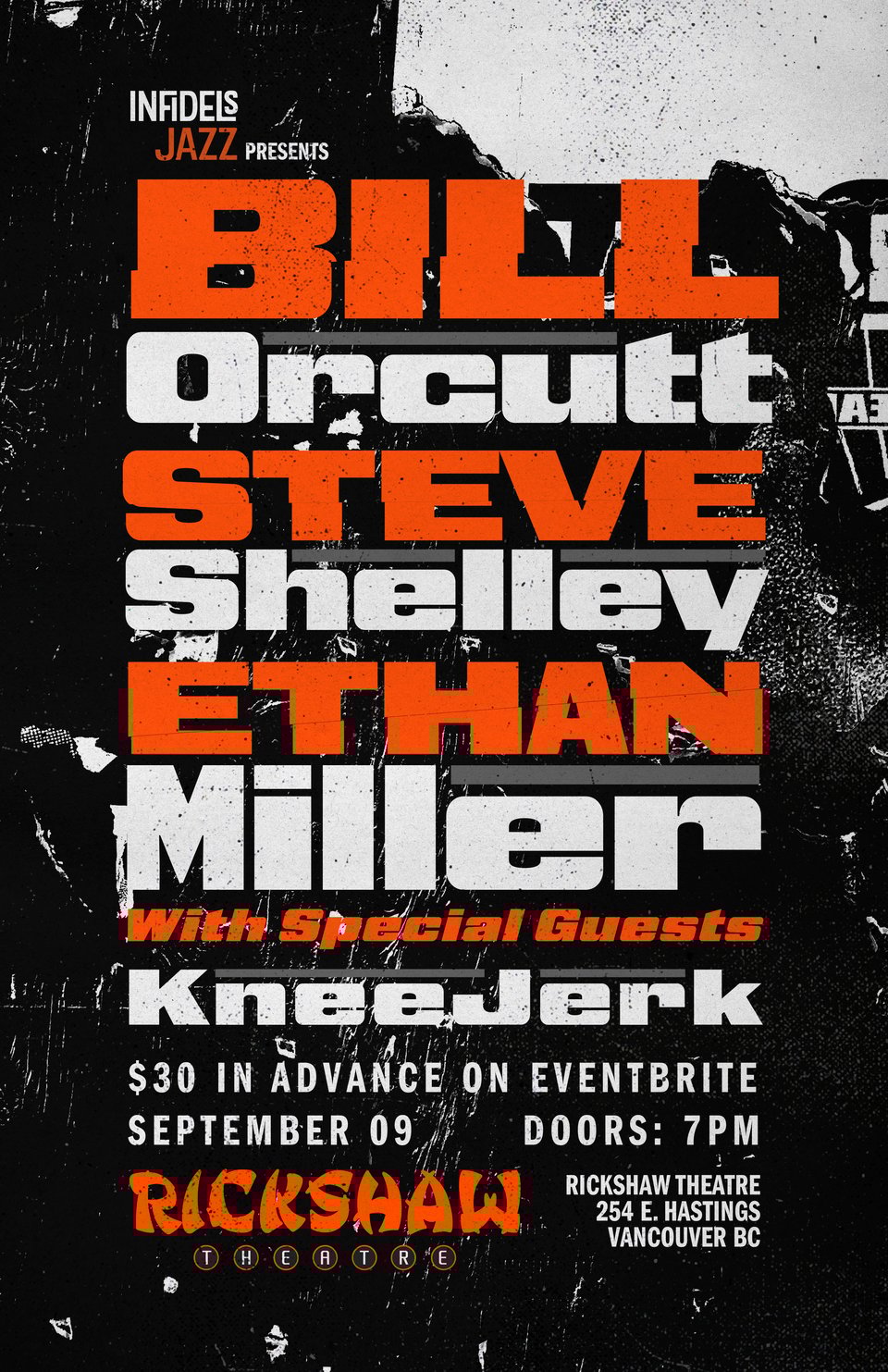 Bill Orcutt, Steve Shelley, & Ethan Miller + KneeJerk at the Rickshaw