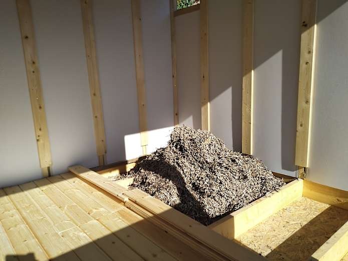 Seagrass insulation fill in a building we constructed in 2022