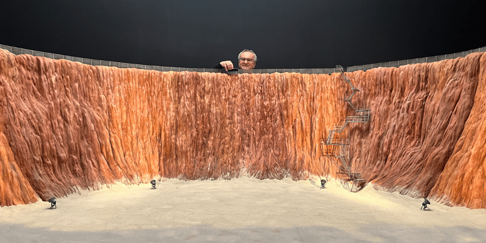A giant miniature of the side of a canyon.