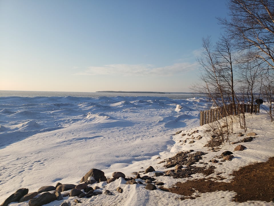 a frozen lake