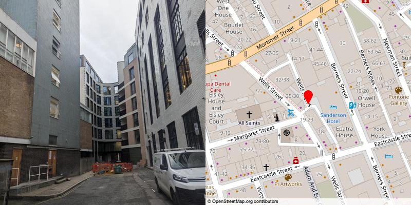 A picture and map of the mews