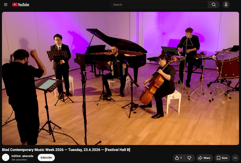 Premiere of The Troy Game on June 23 at Bled Contemporary Music Week! Congratulations and thanks to Weng Yu, voice; Darcy Gilkerson, cello; Andrej Kos, accordion; Georgiana Grecu, piano; Jonas Evenstad, percussion; and Niki Zohdi, conductor!
