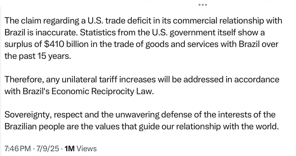 Response from the President of Brazil.part two.