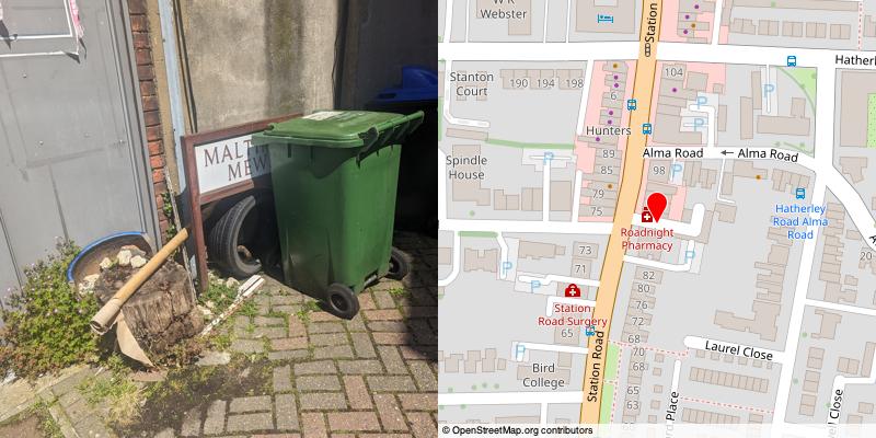 A picture and map of the mews
