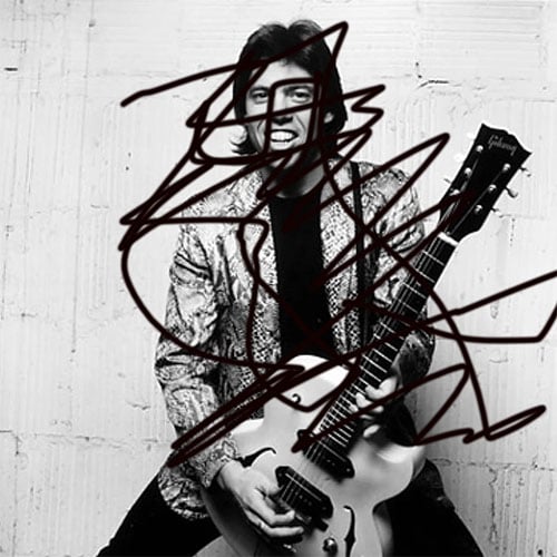 a defaced picture of george thorogood