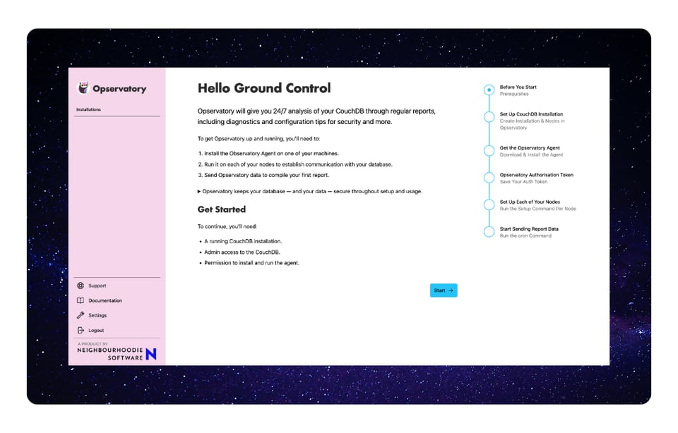 the new Opservatory wizard is ready to welcome your ground control team to its observation deck
