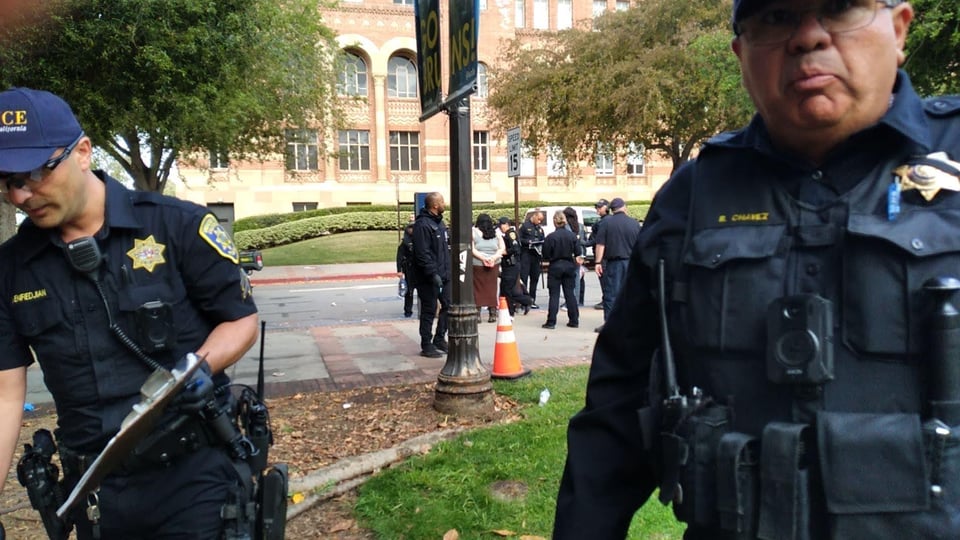 LAPD arresting student protestors the day after they raided the student encampment