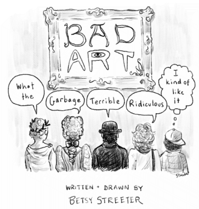 Front page of a blog post entitled "Bad Art"