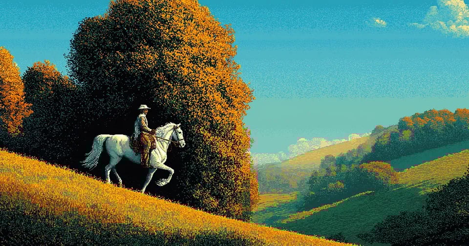 Montaigne and his horse.