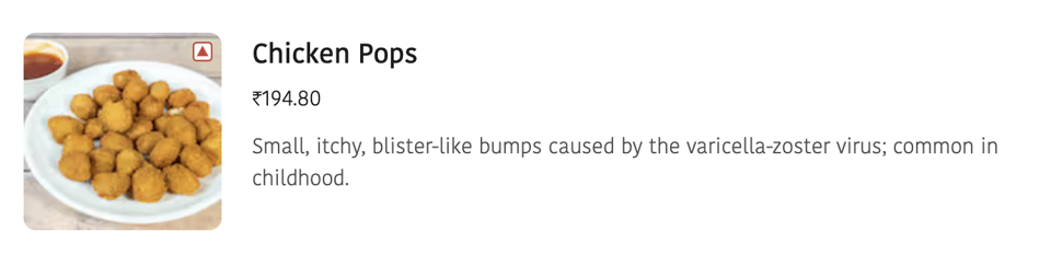 Small, itchy, blister-like bumps caused by the varicella-zoster virus; common in.png