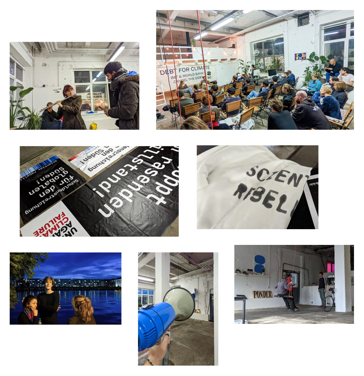 a collage of impressions from the Scientist Rebellion takeover