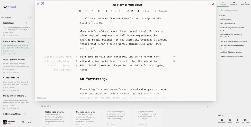 Reproof, the writing app for perfectionists, is here!